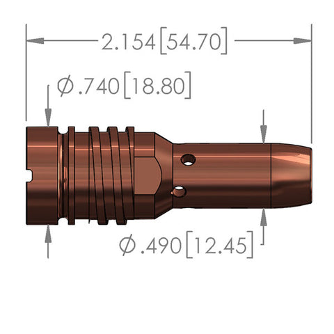 WTP-ELD-PB-10-C Replacement Diffuser for Lincoln Electric 1/2-20, Thread-on Nozzle - For 9mm PowerBall Contact Tip - 5/pk